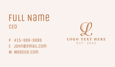 Fashion Beauty Letter L Business Card Image Preview