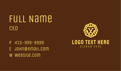 Yellow Geometric Lion Business Card Image Preview
