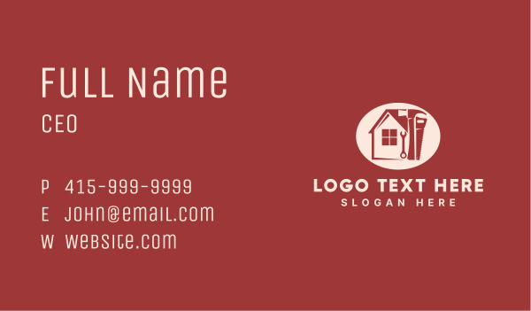 House Handyman Tools Business Card Design Image Preview