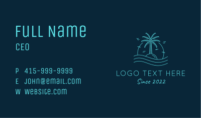 Sunset Island Beach Resort  Business Card Image Preview