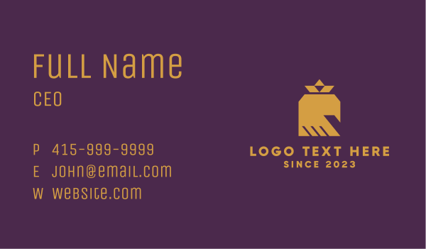 Geometric Crown Eagle  Business Card Design Image Preview