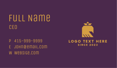 Geometric Crown Eagle  Business Card Image Preview