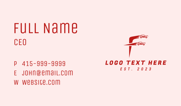 Car Driving Letter F Business Card Design Image Preview