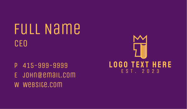 Golden Crown Book Business Card Design Image Preview