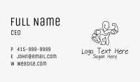 Black Monoline Bodybuilder  Business Card Image Preview