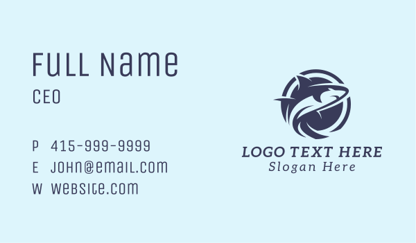 Surfing Shark Aquatic  Business Card Design Image Preview