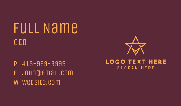 Star Letter A  Business Card Design Image Preview