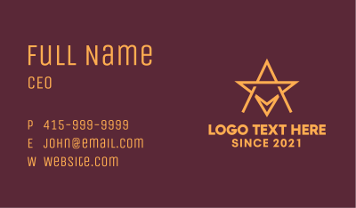 Star Letter A  Business Card