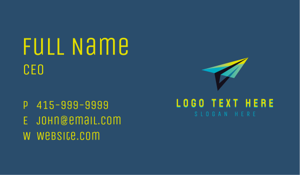 Logistics Paper Plane Business Card Design Image Preview