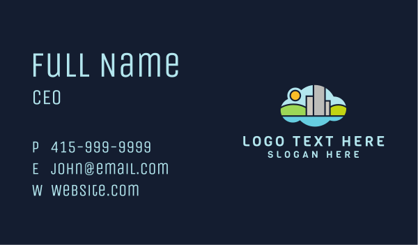 Frog Cloud Cityscape Business Card Design Image Preview