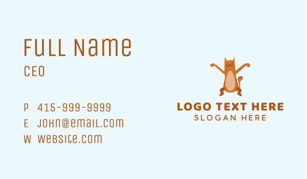 Playful Cat Letter X Business Card Design Image Preview