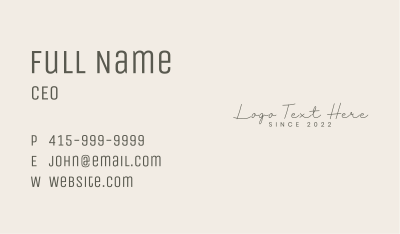 Classy Signature Wordmark Business Card Image Preview