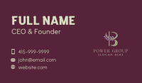 Floral Spa Letter B  Business Card Image Preview