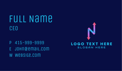 Sales Arrow Letter N Business Card Image Preview