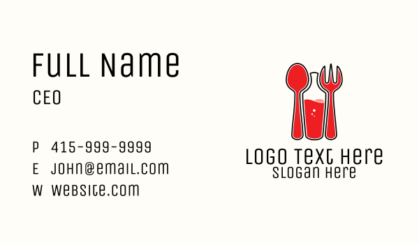 Red Food & Beverage Business Card Design Image Preview