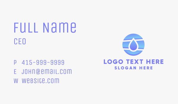 Modern Water Droplet Business Card Design Image Preview