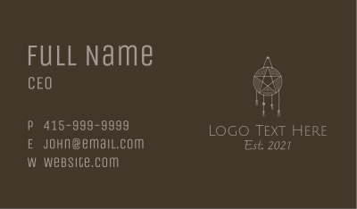 Star Macrame Dreamcatcher  Business Card Image Preview