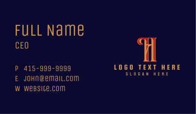 Retro Fashion Letter H  Business Card Image Preview