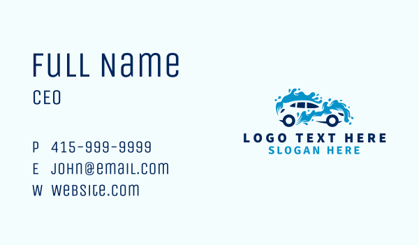 Vehicle Water Washing  Business Card Design Image Preview