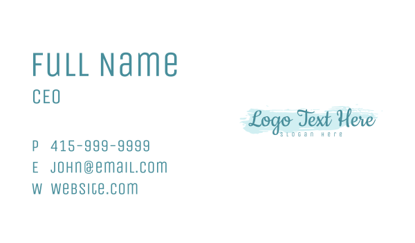 Watercolor Calligraphy Script  Business Card Design Image Preview