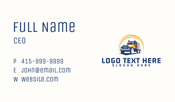 Truck Cargo Logistics Business Card Design Image Preview