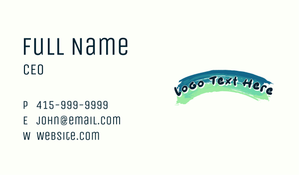 Playful Paint Wordmark Business Card Design Image Preview