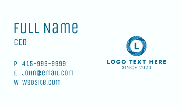 Blue Community Circle Lettermark Business Card Design Image Preview