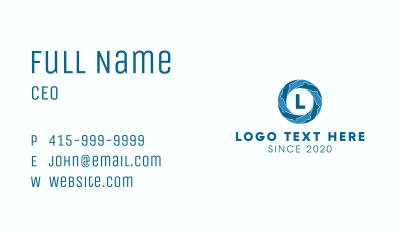 Blue Community Circle Lettermark Business Card Image Preview