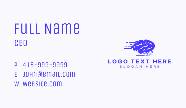 Fast Learning Brain Business Card Design Image Preview