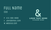 Green Ampersand Font Business Card Image Preview