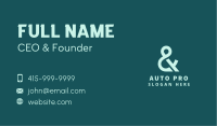 Green Ampersand Font Business Card Image Preview