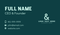 Green Ampersand Font Business Card Preview