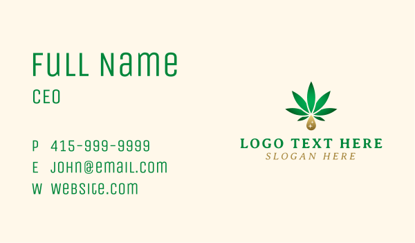 Cannabis Natural Oil Business Card Design Image Preview