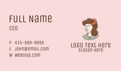 Vintage Woman Cartoon Business Card Image Preview
