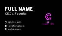 Glowing Purple Letter C Business Card Image Preview