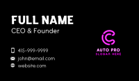 Glowing Purple Letter C Business Card Image Preview