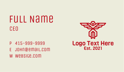 Red Military Eagle Business Card Image Preview