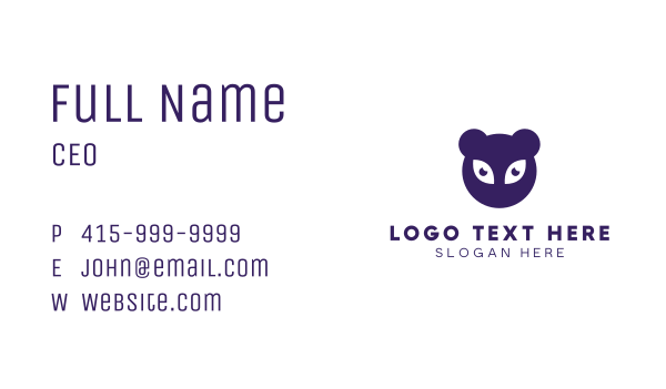 Purple Bear Gaming Business Card Design Image Preview
