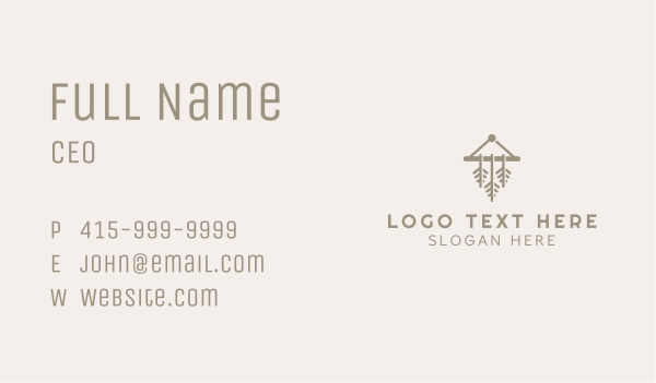 Macrame Boho Decor Business Card Design Image Preview