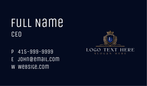 Royal Crown Shield Business Card Design Image Preview
