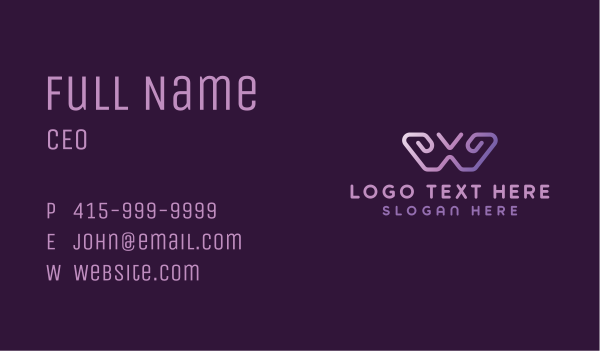 Violet Butterfly Monogram VW Business Card Design Image Preview