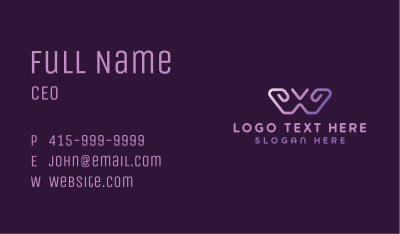 Violet Butterfly Monogram VW Business Card Image Preview