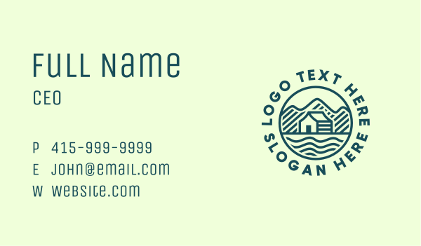 Mountain Lake House Business Card Design Image Preview