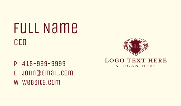 Pegasus Horse Shield Business Card Design Image Preview