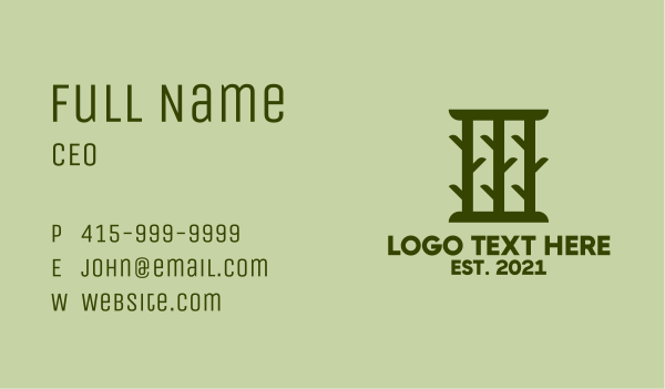 Green Tree Branch Business Card Design Image Preview