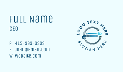 Pipe Wrench Circle Business Card Image Preview