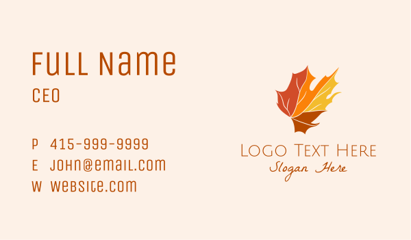 Fall Maple Leaf Business Card Design Image Preview