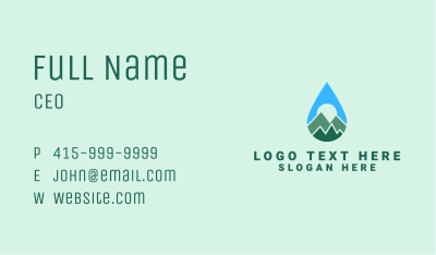 Water Mountain Drop Business Card Image Preview