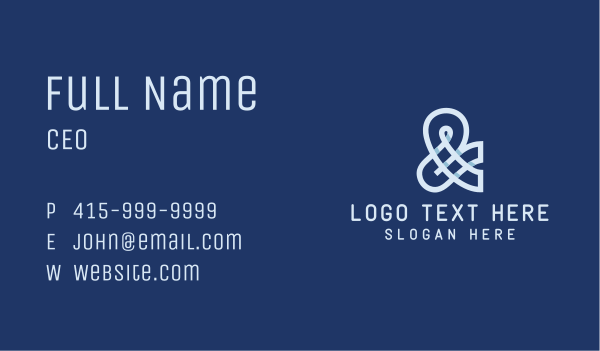 Blue Business Ampersand Business Card Design Image Preview