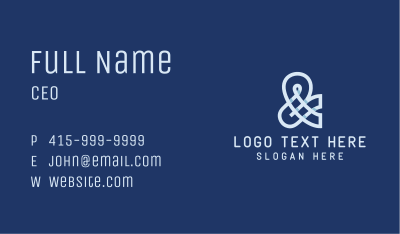 Blue Business Ampersand Business Card Image Preview